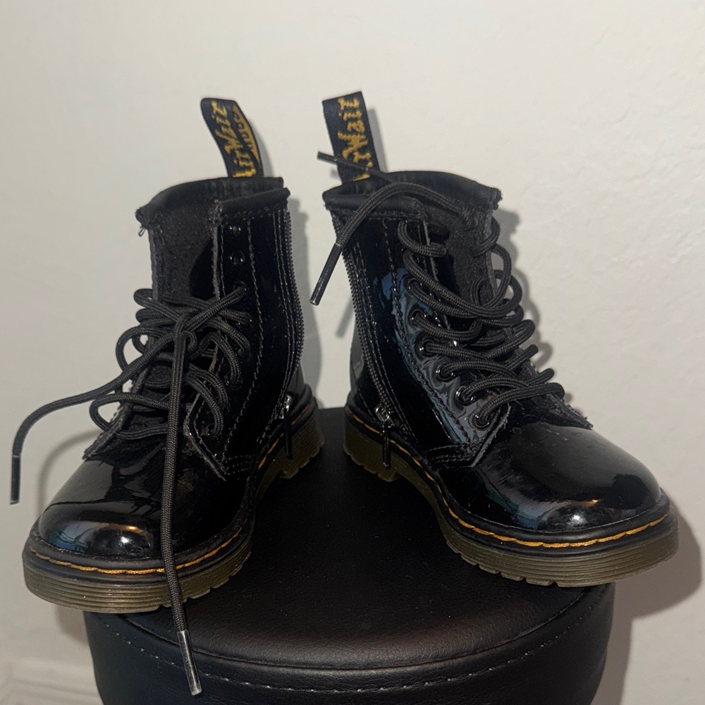 Dr. Martens Shiny Black Kids Boots